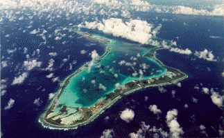 Aerial view of Diego Garcia, courtesy of Ted Morris